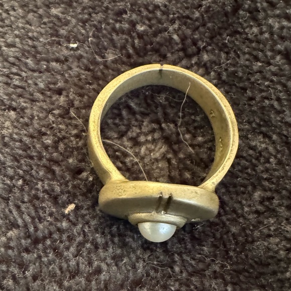 Vintage Lisa Jenks sterling silver ring with pearl size 6.5 - Picture 2 of 2